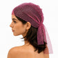 Rhinestone Mesh Head Wrap Sparkle Tie Back Hair Scarf