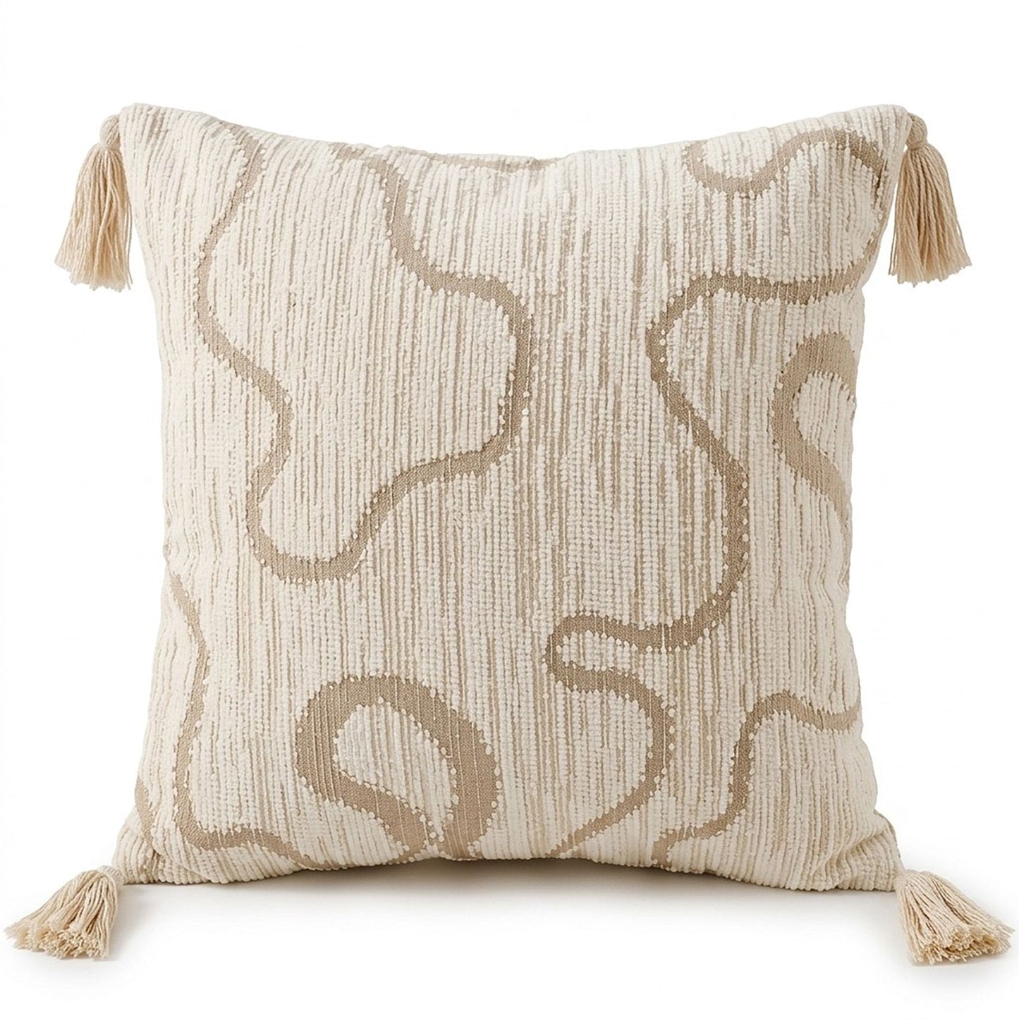Boho Neutral Textured Accent Throw Pillow Cover