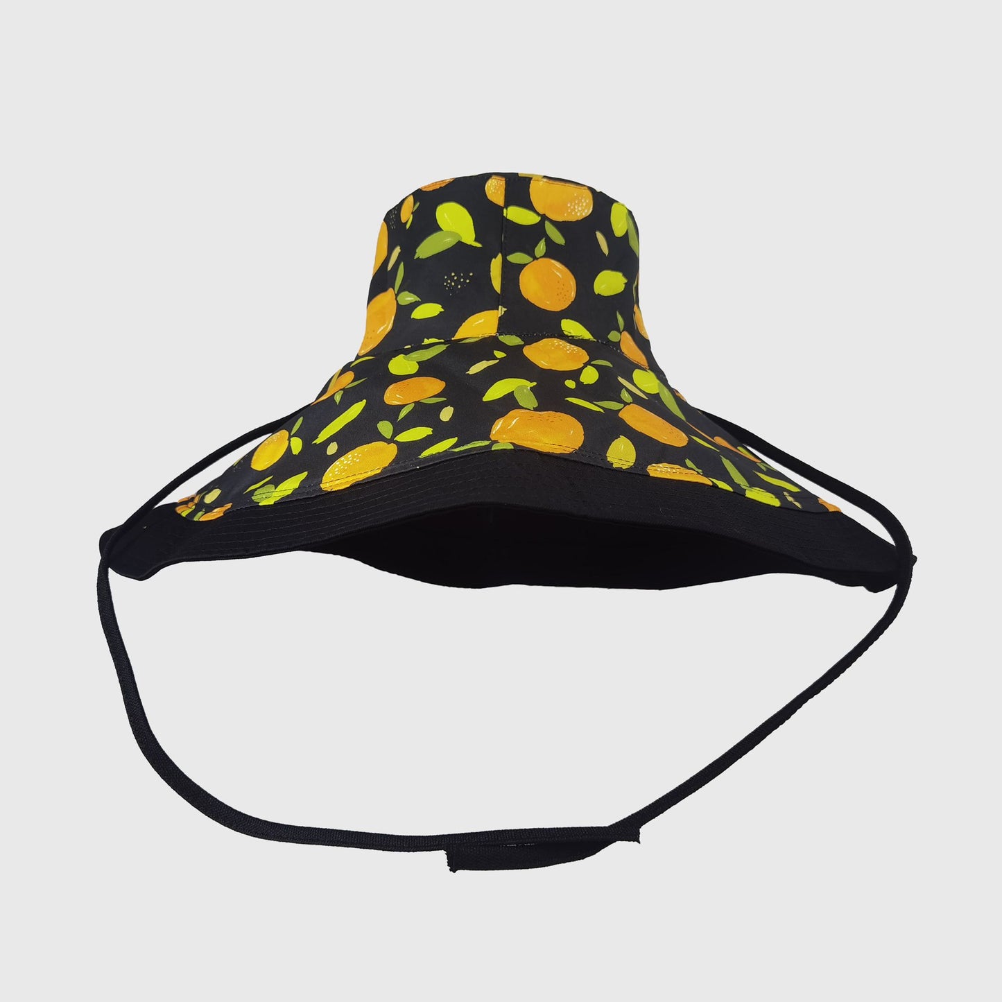 Women's Reversible Wide - Brim Sun Hat with Fruit Pattern Lining
