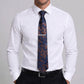 Men's Paisley Pattern Tie Gift Set with Matching Pocket Square Cufflinks and Silver Tie Clip