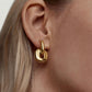 Women's Modern Polished Linked Hoop Earrings with Geometric Chain-Inspired Design and Smooth High-Shine Finish