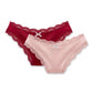 2 Pack Smooth Lace Trim Bikini Underwear