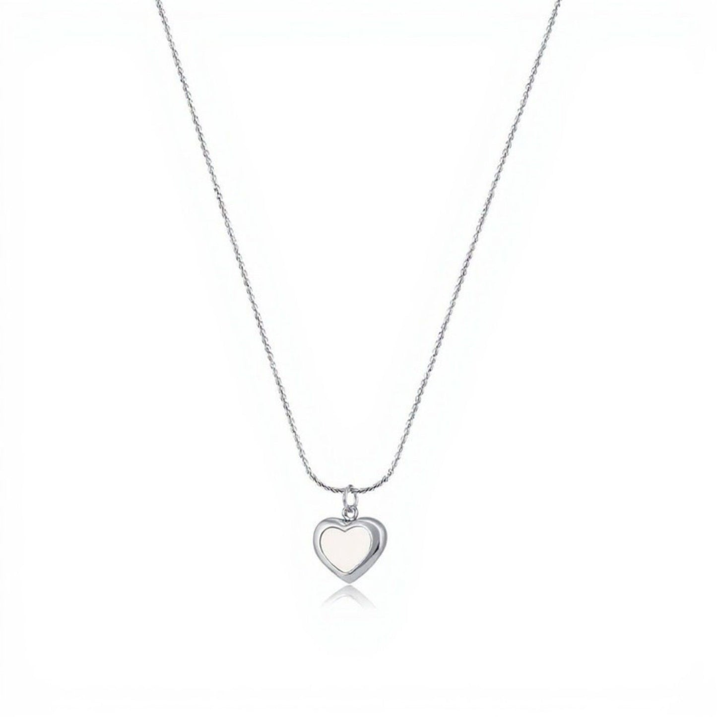 Open Heart Pendant Necklace Minimalist Outline Heart Chain Jewelry