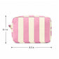Striped Corduroy Cosmetic Pouch Makeup Bag with Zip Closure