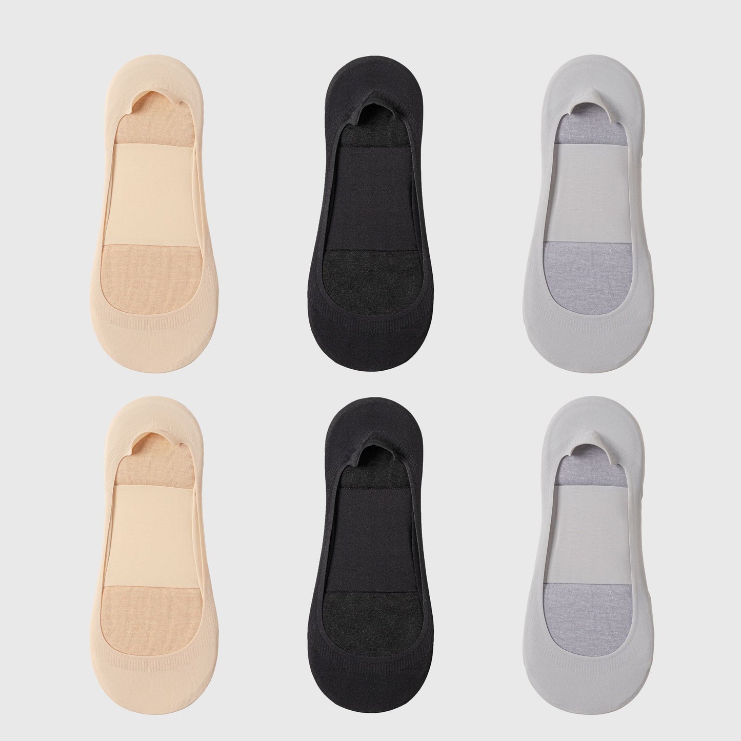 Non-slip No Show Socks Soft Solid Bottom for Casual 6Pk