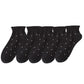 5 Pairs Women¡¯s Ankle Socks Soft Ribbed Top with Small Polka Dot Pattern for Loafers Ballet Flats or Sneakers