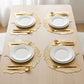 4-Pack Metallic Ginkgo Leaf PVC Placemats Heat Resistant Textured Table Mats