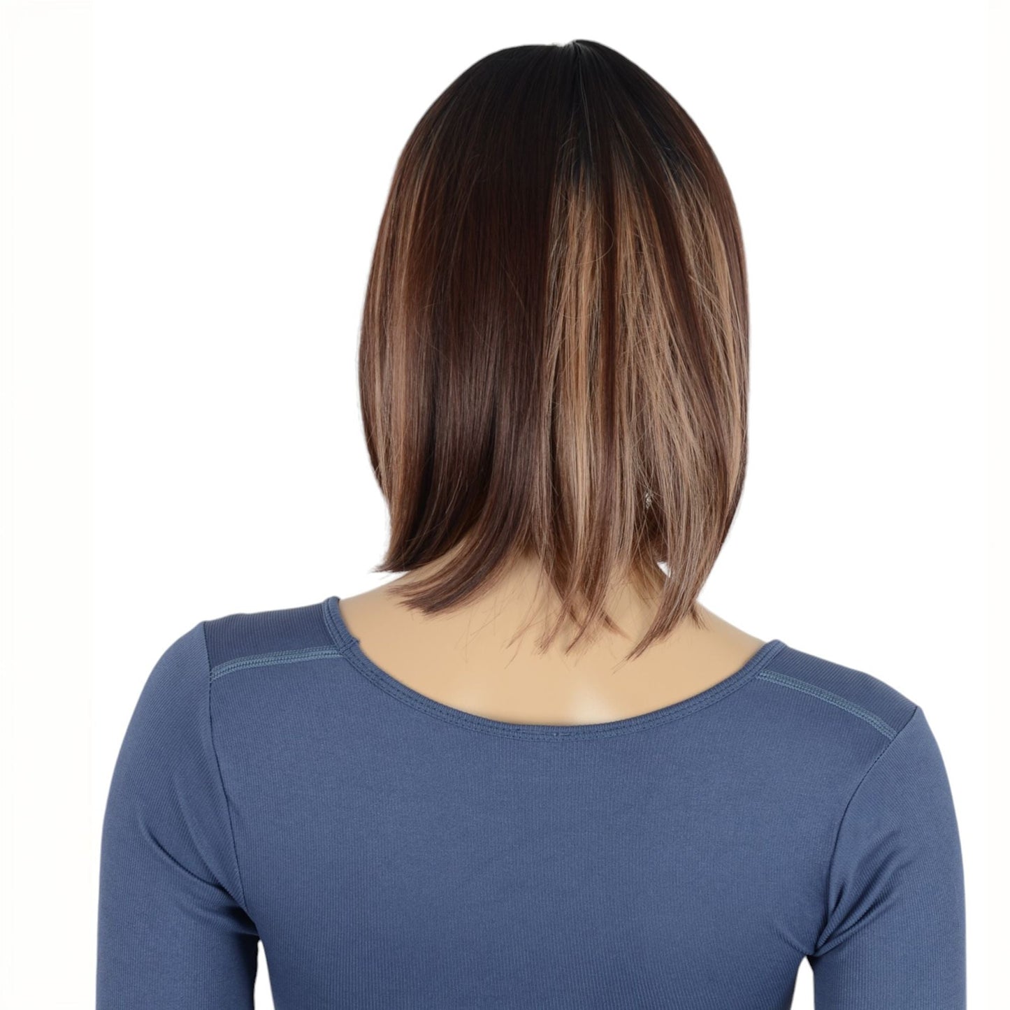 Straight Bob Wig with Bangs for Women Heat-Resistant Synthetic Natural-Looking Short Bob Style Ideal for Daily Wear