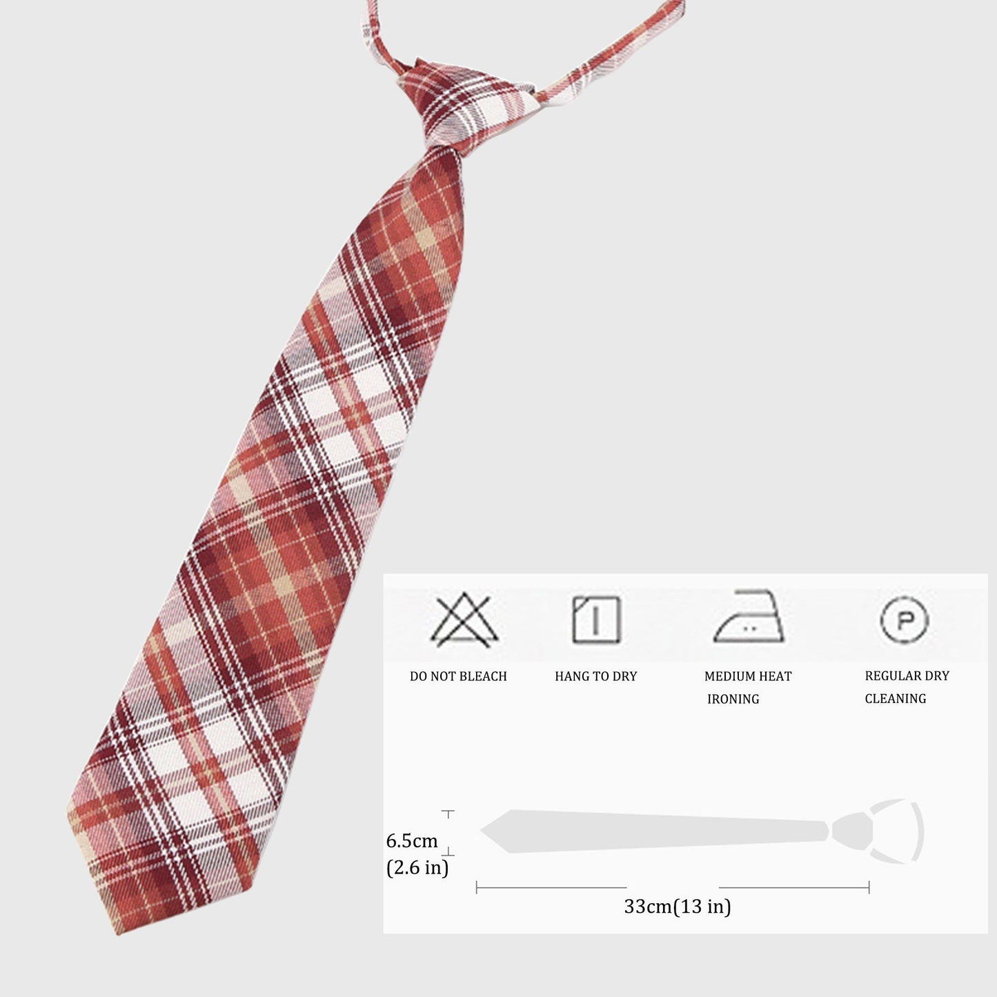 Plaid Pre-Tied Necktie - Stylish Accessory for Casual, Office & School Outfits