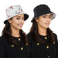 Fruit Print Bucket Hat Double-Side-Wear Reversible Fisherman Hats Summer Foldable Cap for Women- Banana
