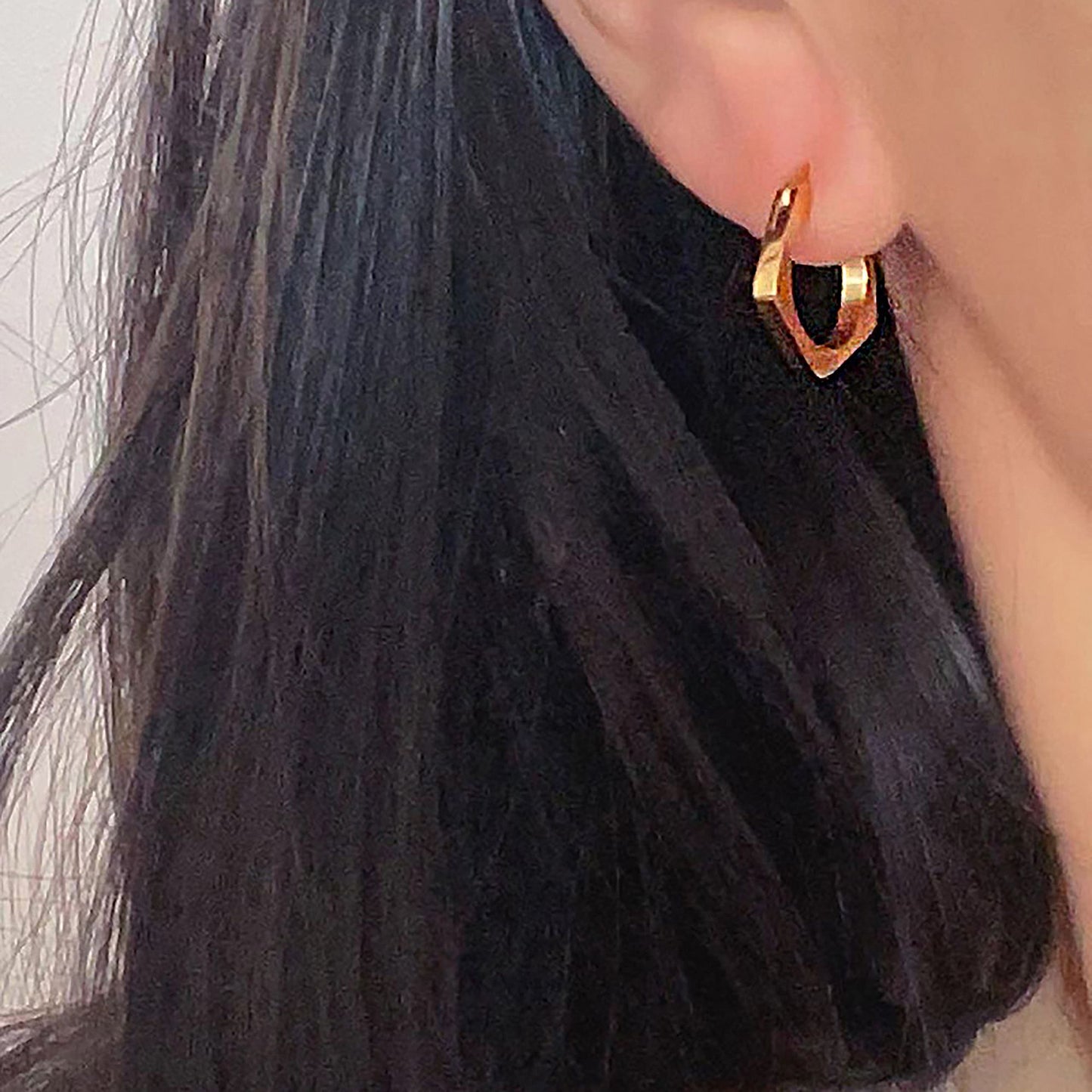 Women's Geometric Hexagon Hoop Earrings