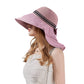 Wide Brim Mesh Sun Hat with Back Bow UV Protection Foldable Travel Hat for Women Outdoor Summer Style