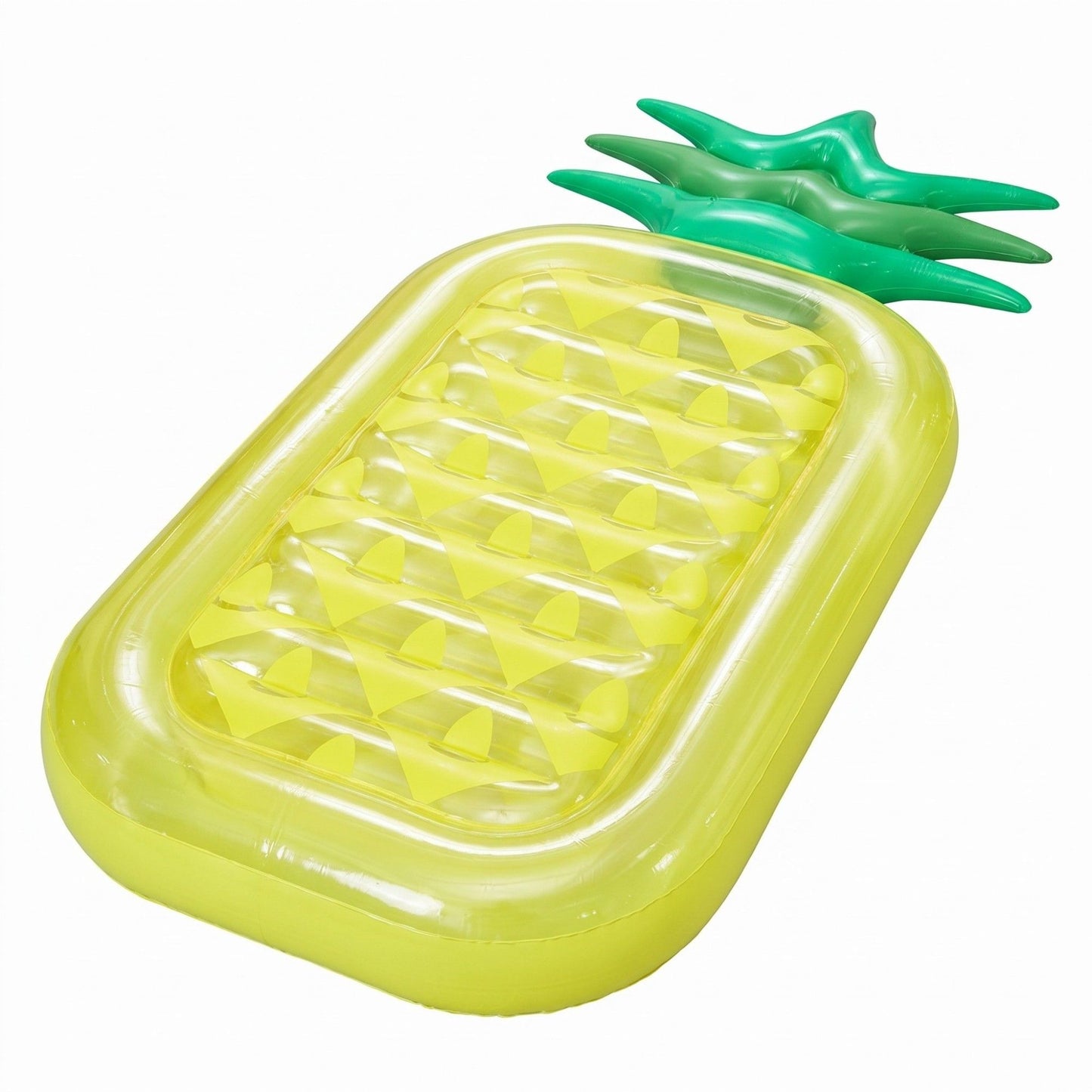 Pineapple-Shaped Inflatable Pool Float with Textured Lounge Surface Durable PVC Raft Float for Pool Beach Lake 70.8x31in