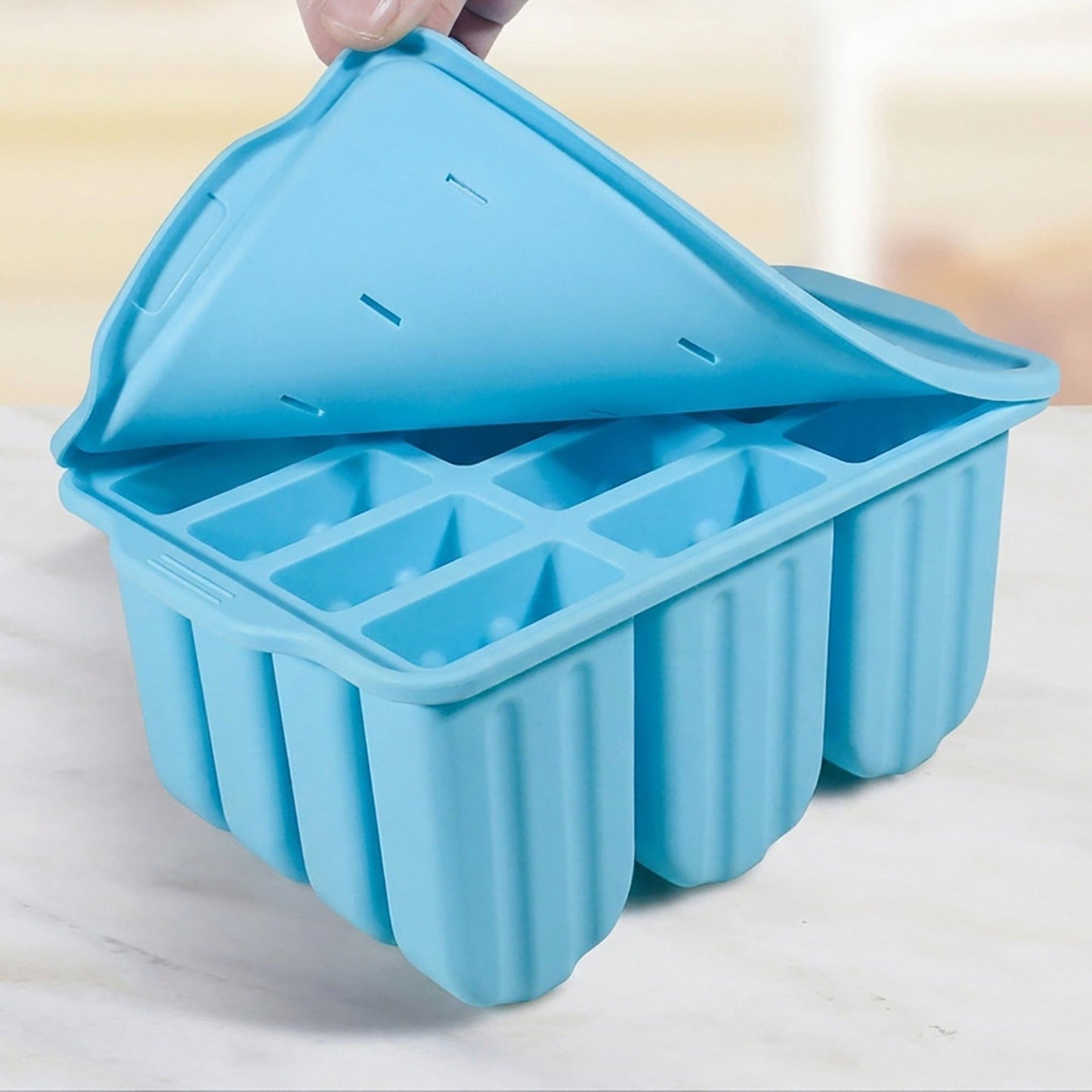 12-Cavity Popsicle Mold - Homemade Ice Pop Maker with Lid