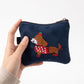 Embroidered Dachshund Zipper Pouch Small Cosmetic Bag Coin Purse Organizer