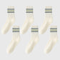6pk Men's Crew Socks with Striped Cuffs