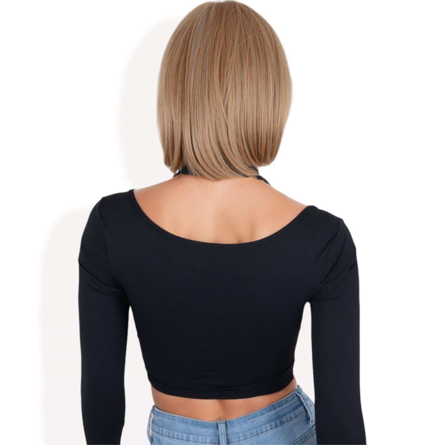 Women Ombre Brown 10inch Bob Wig with Bangs Heat Resistant Synthetic