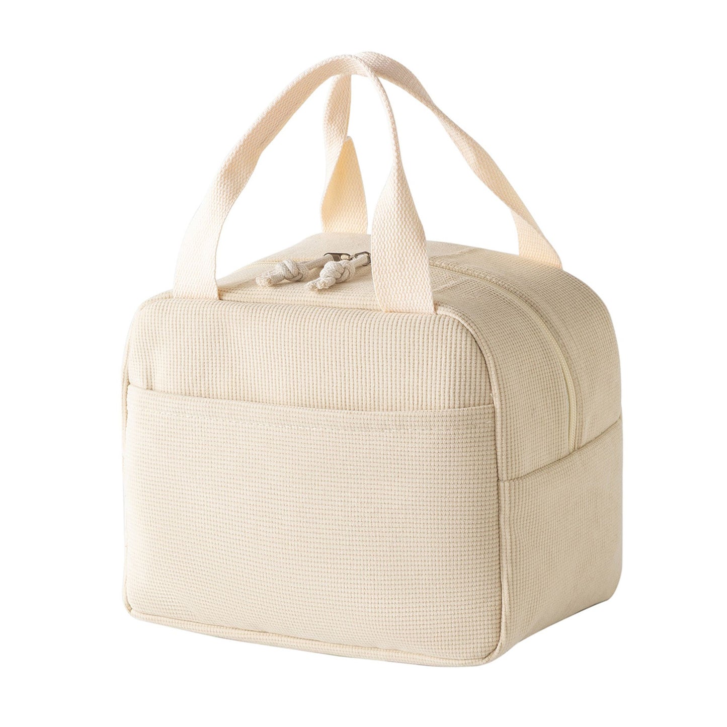 Insulated Corduroy Lunch Bag with Front Pocket