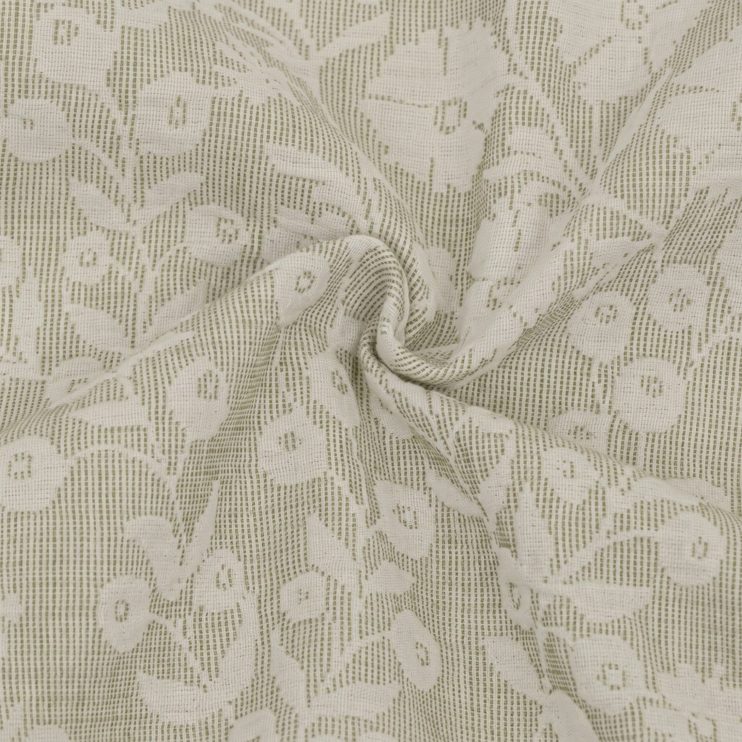 4-Piece Cotton Washed Jacquard Bedding Set with Duvet Cover Flat Sheet and Pillowcases Floral Texture