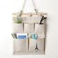 Hanging Wall Organizer with Eiffel Tower Print and Five Canvas Storage Pockets 12.5x9.5 in