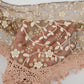 Lightweight Lace Floral Head Scarf Fringe Triangular Shawl