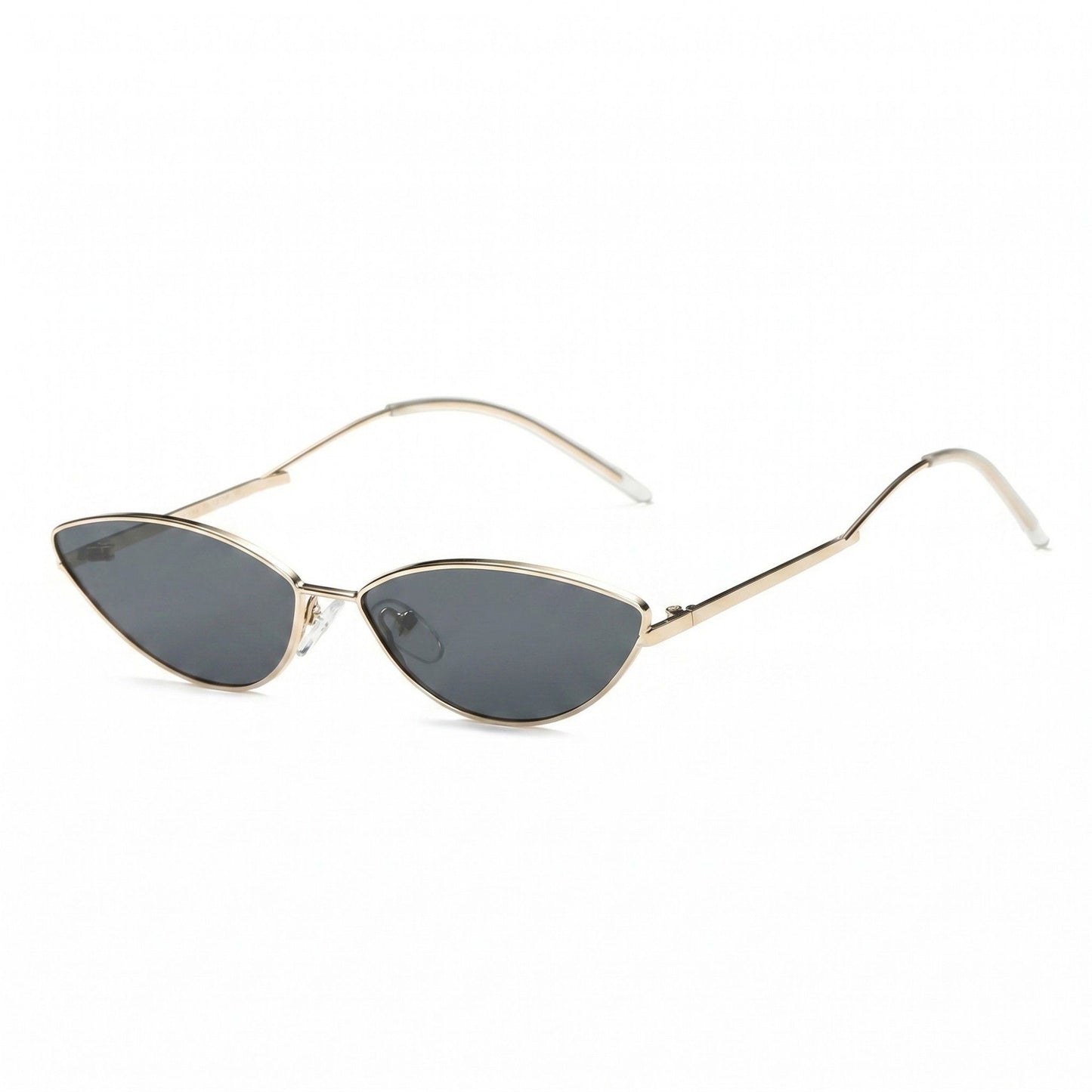 Sleek Cat-Eye Sunglasses with Slim Metal Temples and Stylish Lenses