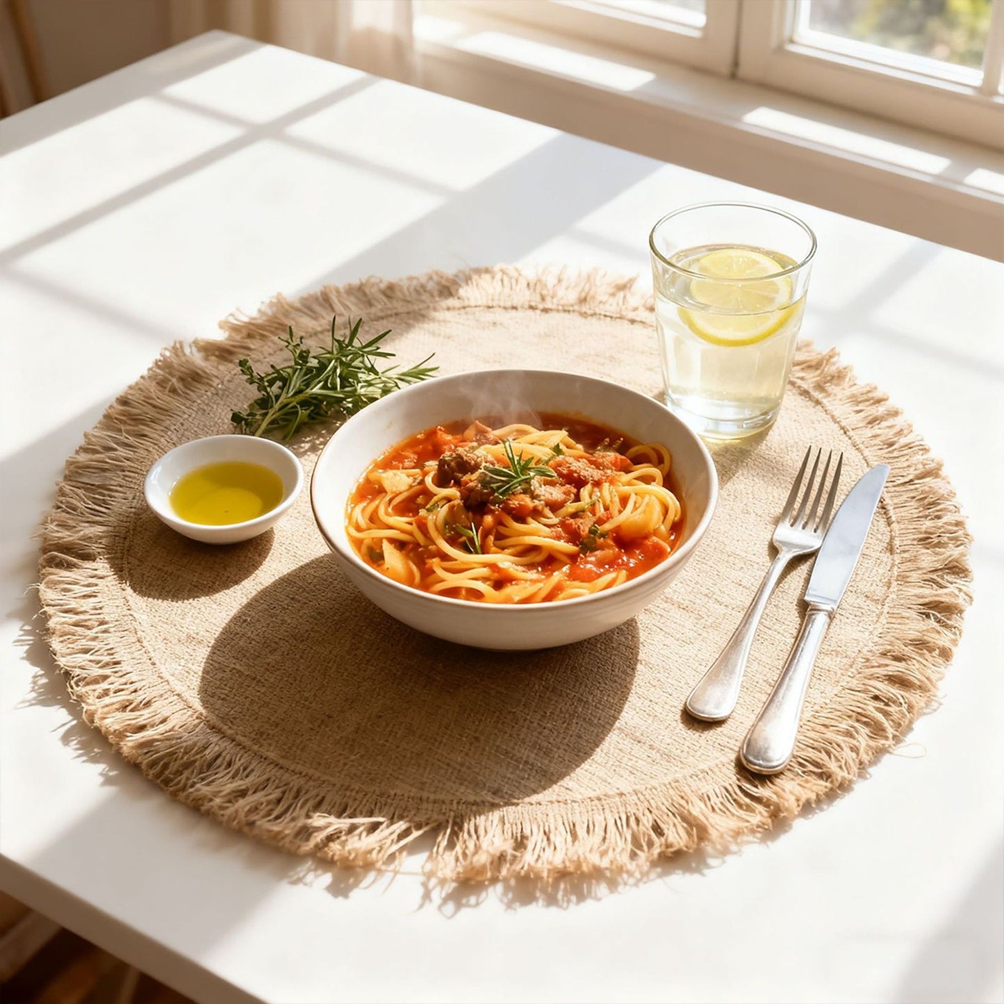 4 Pack Round Woven Fringe Placemats Farmhouse Heat Resistant Table Mats for Dining Table Decor