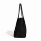 Faux Suede Tote Bag with Removable Zip Pouch and Double Shoulder Handles