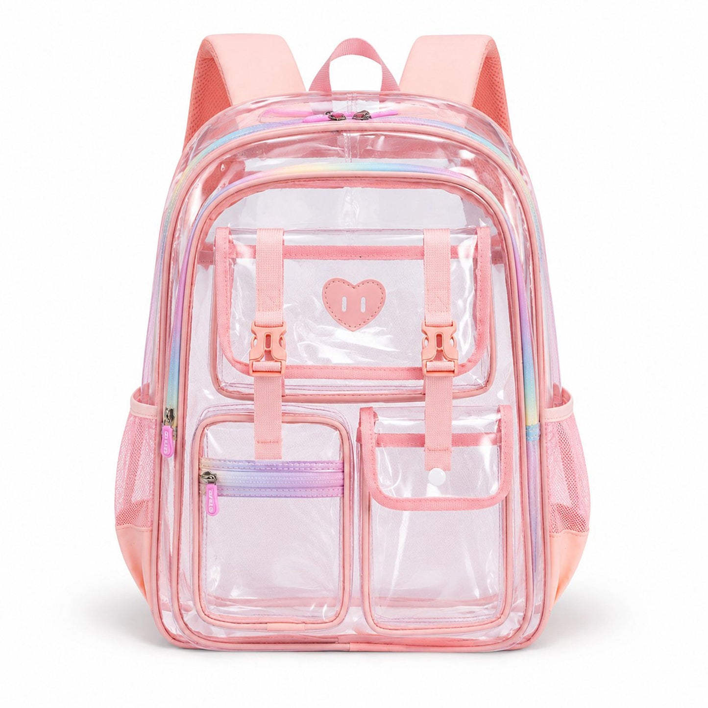 Clear Backpack with Multiple Pockets and Padded Straps