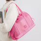 Mesh Drawstring Tote Bag with Carry Handles and Organizer Pouch