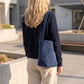 Faux Suede Bucket Shoulder Bag with Drawstring Pouch