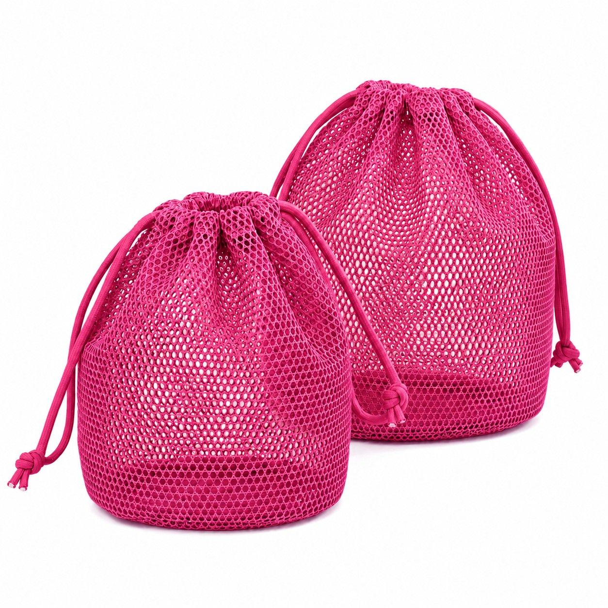 2-Pack Mesh Drawstring Shower Bags, Large and Small Travel Organizer Set