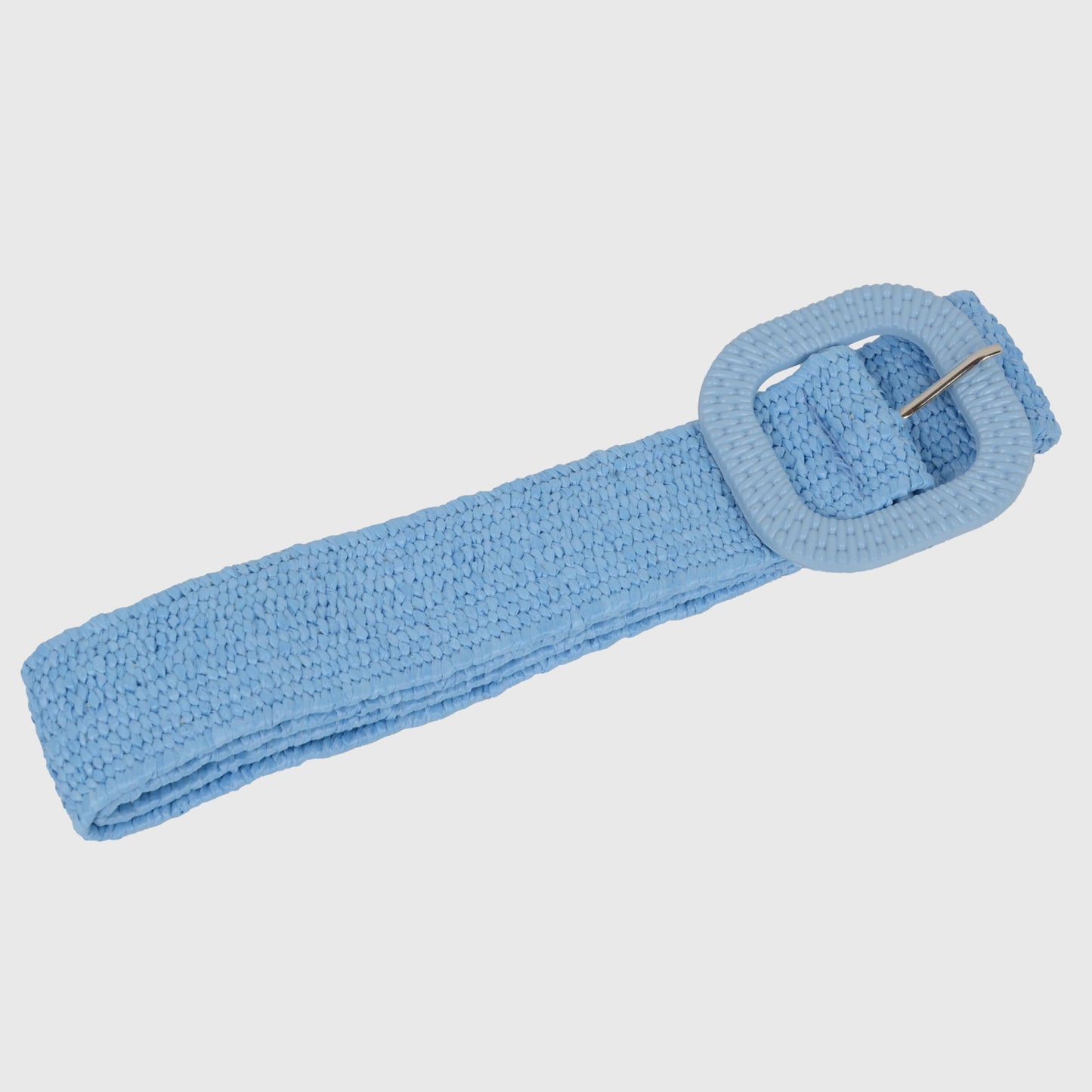 Elegant Straw Belt with Matching Woven Buckle