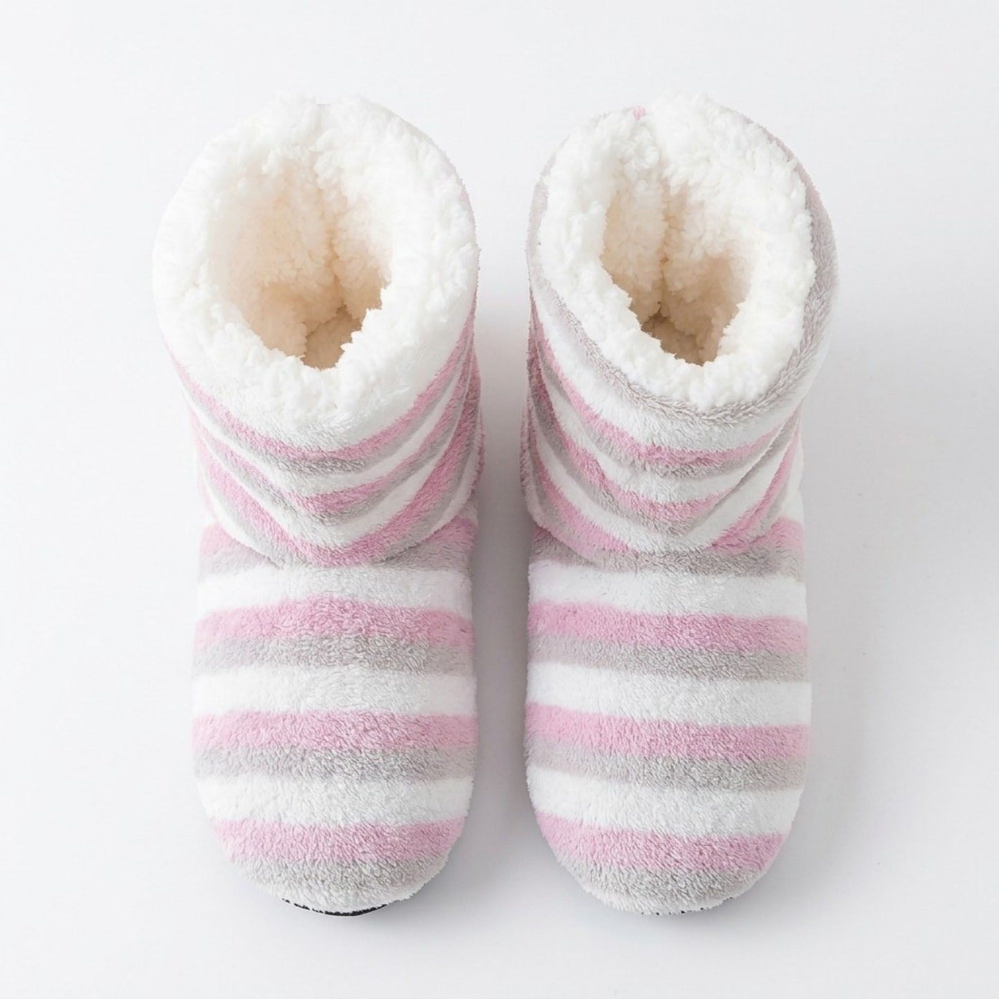 Striped Fuzzy Slipper Boots  US 5-10.5