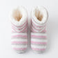 Striped Fuzzy Slipper Boots  US 5-10.5