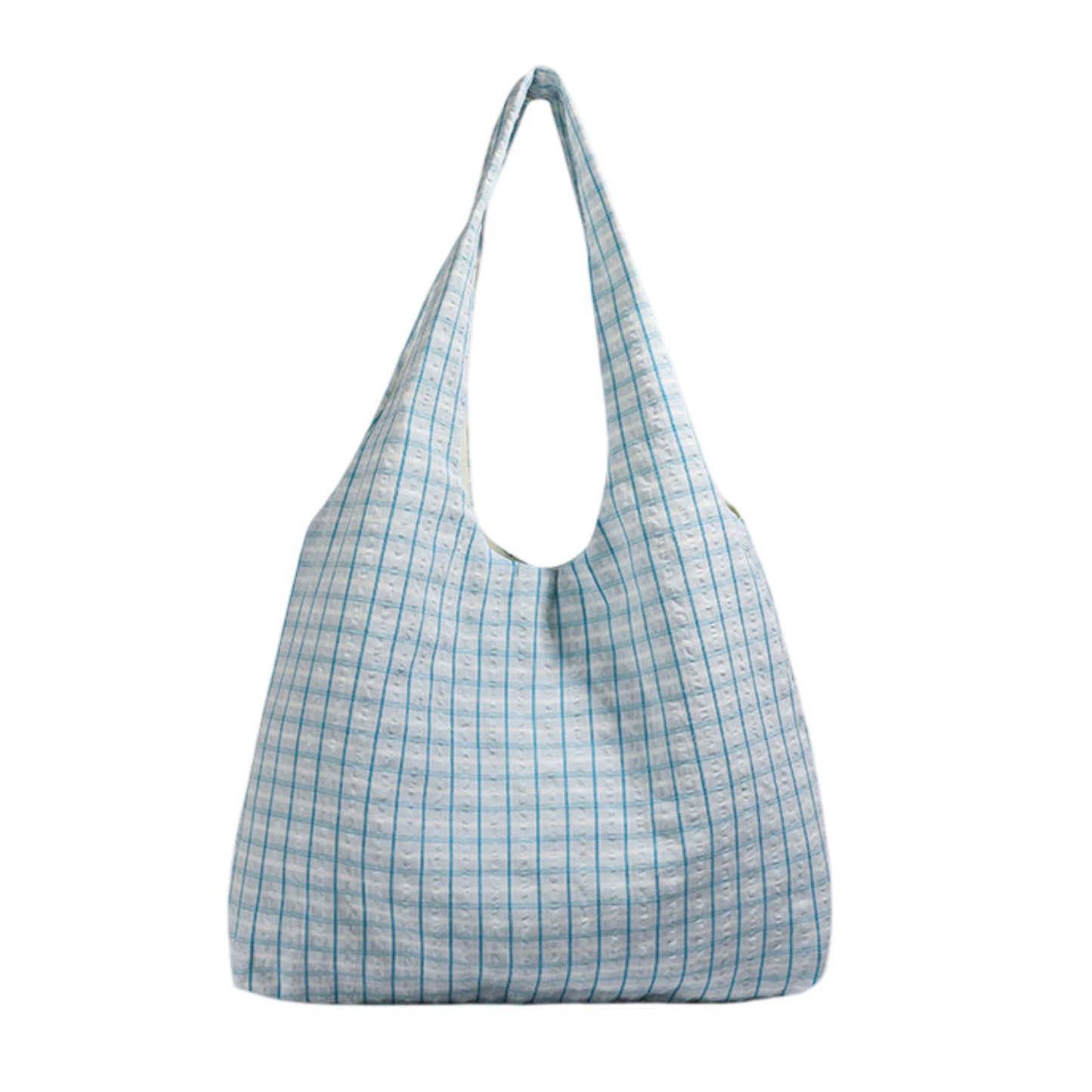 Plaid Hobo Tote Bag with Soft Slouchy Shape and Shoulder Handle