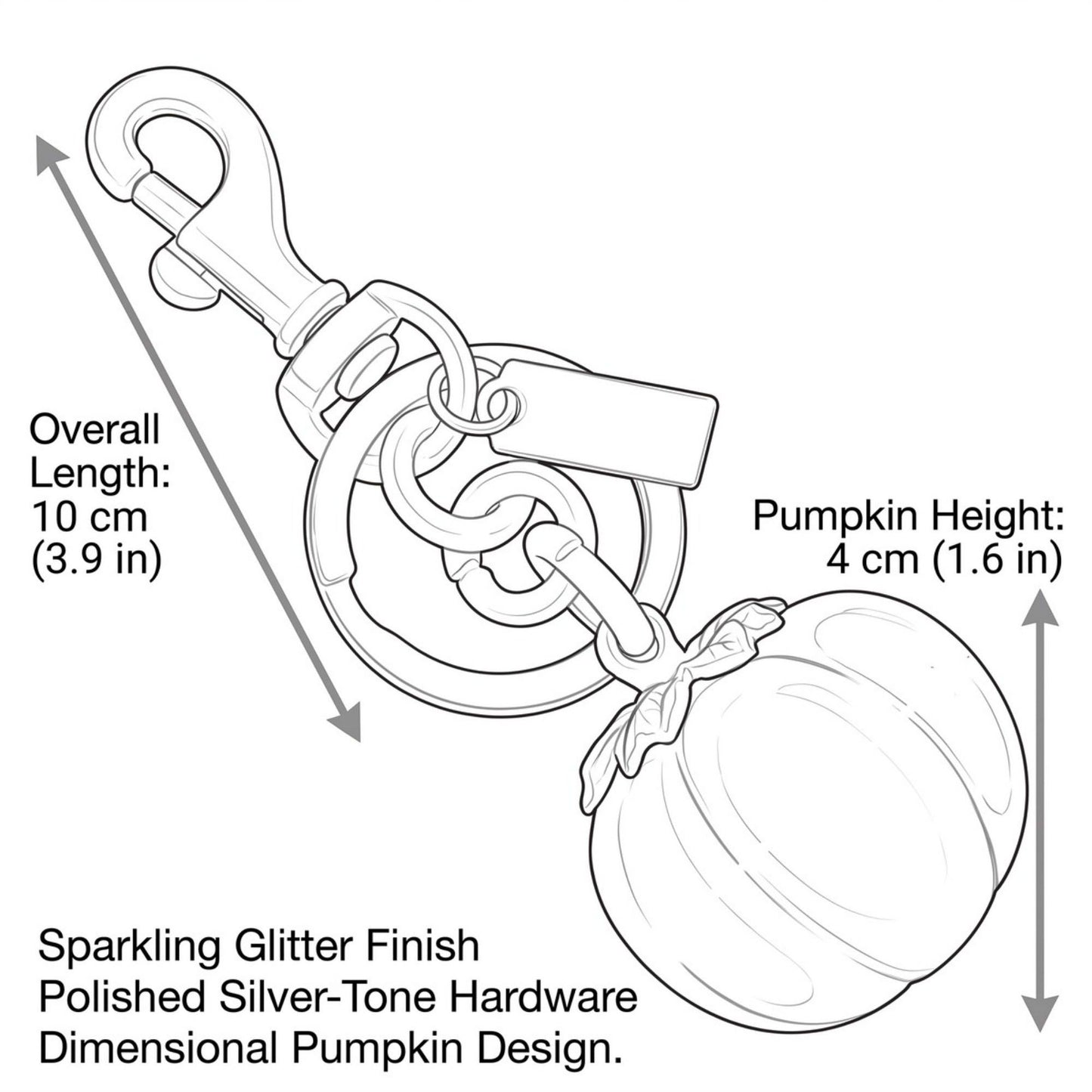 Glitter Pumpkin Keychain and Bag Charm