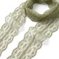 Sheer Lace Skinny Scarf with Scalloped Edges and Long Narrow Neck Tie Design