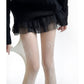 Sheer Bow Line Pattern Tights with Soft Stretch Mesh, Delicate Ribbon Artwork, and Smooth Knit Finish One Size Fits Most