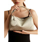 Pebbled Leather Satchel Bag with Top Handle Adjustable Crossbody Strap and Zipper Closure