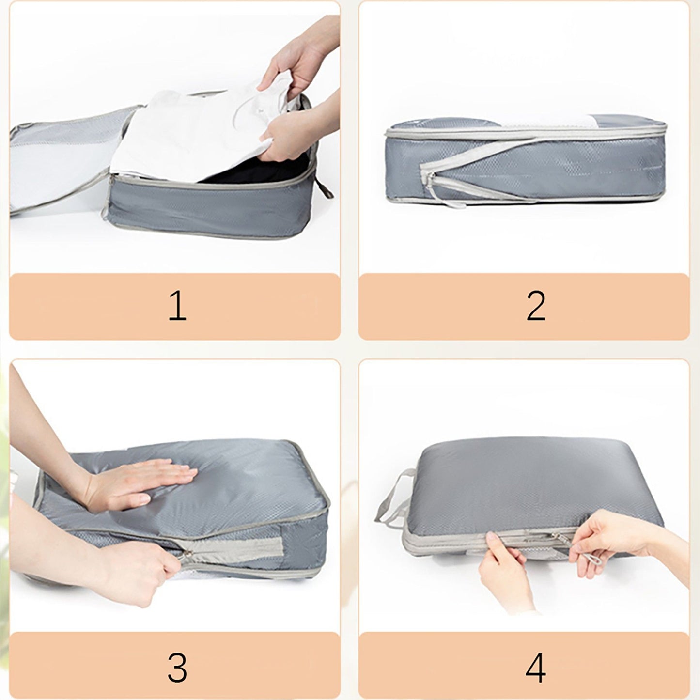 Travel Packing Cube Set with Mesh Panel Zipper Storage Bags Lightweight Organizer Luggage Set Multi Size