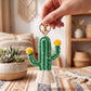 Cactus Macrame Keychain with Tassel Bag Charm