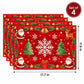 Christmas Placemats Set of 4 Red Holiday Table Mats 11.8 x 17.7in