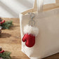 Faux Fur Trimmed Mitten Keychain Winter Bag Charm Set