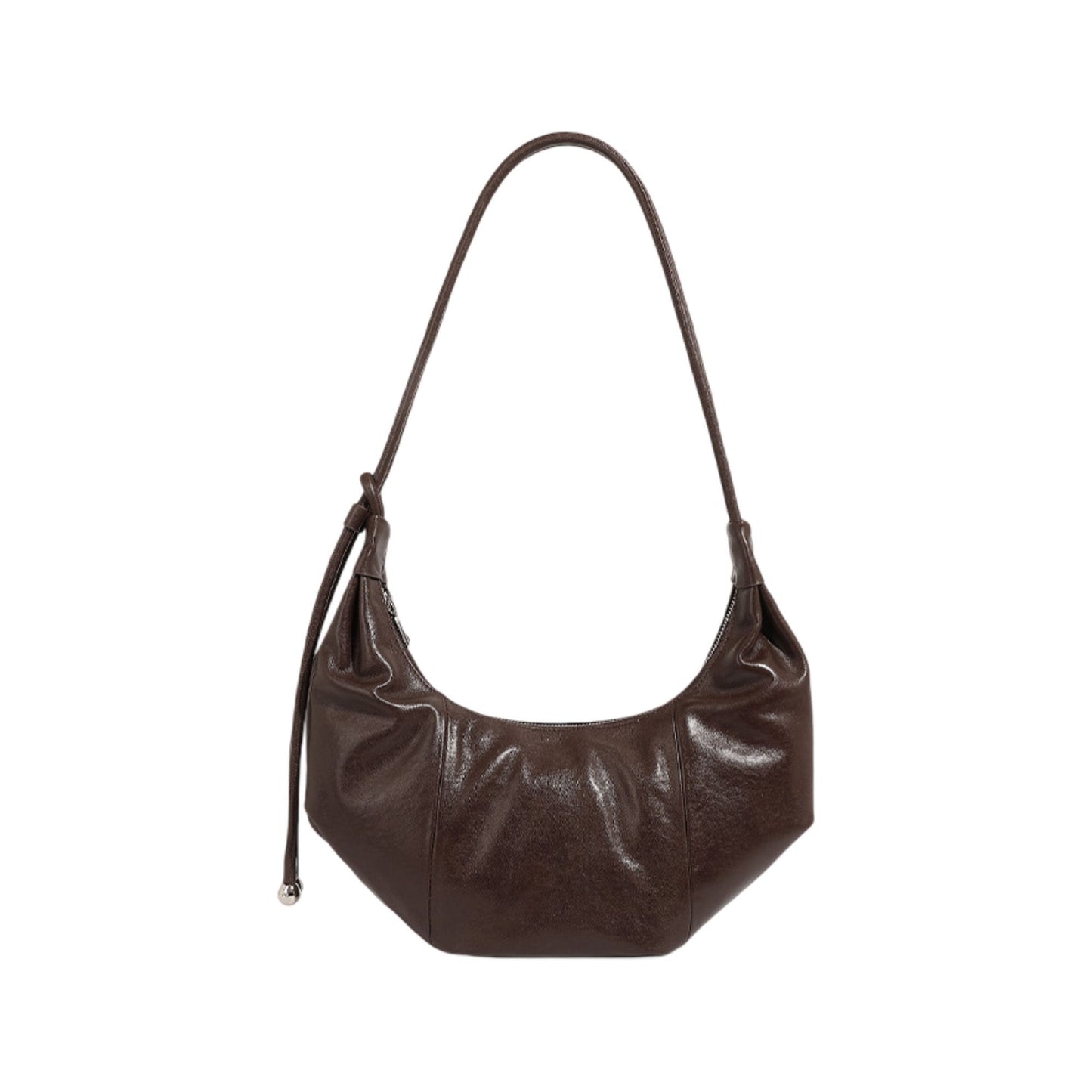 Slouchy Crescent Shoulder Bag with Genuine Leather Finish and Adjustable Strap