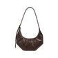 Slouchy Crescent Shoulder Bag with Genuine Leather Finish and Adjustable Strap