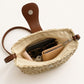 Woven Straw Crescent Crossbody Handbag with Adjustable Shoulder Strap