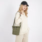 Water Resistant Nylon Crossbody Bucket Bag Adjustable Strap Multi Pocket Everyday Travel Bag