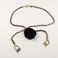 Rose Flower Chain Belt with Hanging Lock Charms and Adjustable Drape Design 45.5in