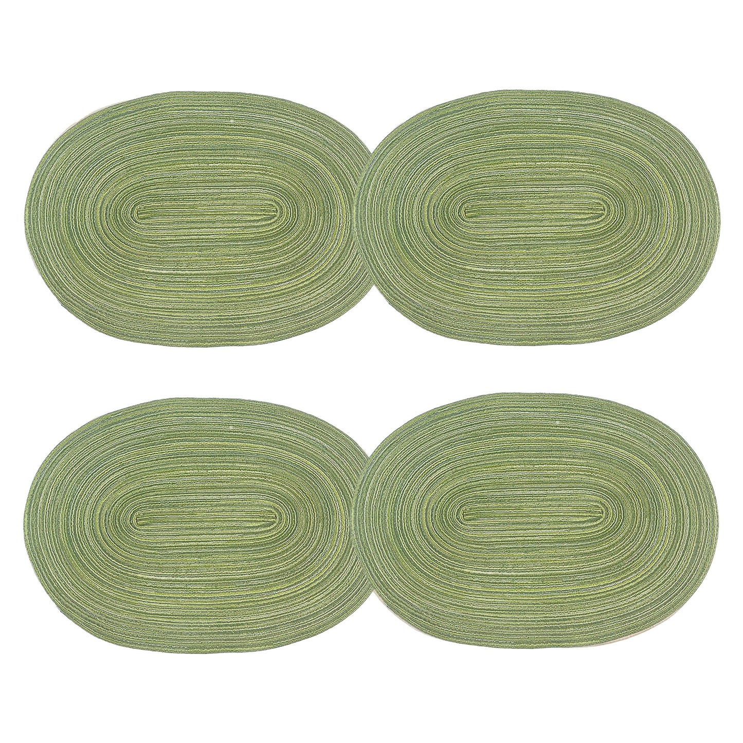 4 Piece Oval Braided Placemats Woven Heat Resistant Dining Table Mats Washable Kitchen Place Mats
